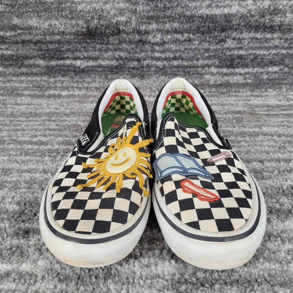 Vans Skate Era Skateistan Checkerboard Skater Slip-on‎ Shoes Men Sz 7 Women 8.5